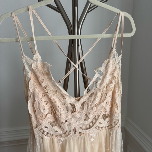 NWT Umgee Ivory Cream Lace Tulle Maxi Vintage Bridal Beach Dress Medium - Picture 5 of 12